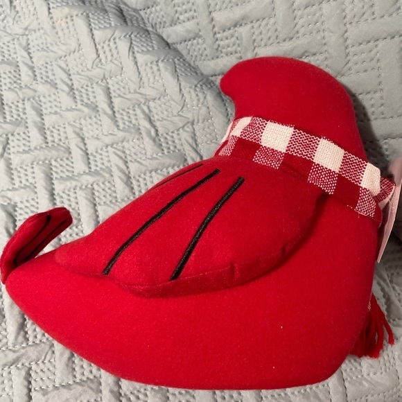 Holiday Time Red Bird Cardinal Christmas Tree Topper with Scarf New 14x10 Inches - Picture 4 of 5